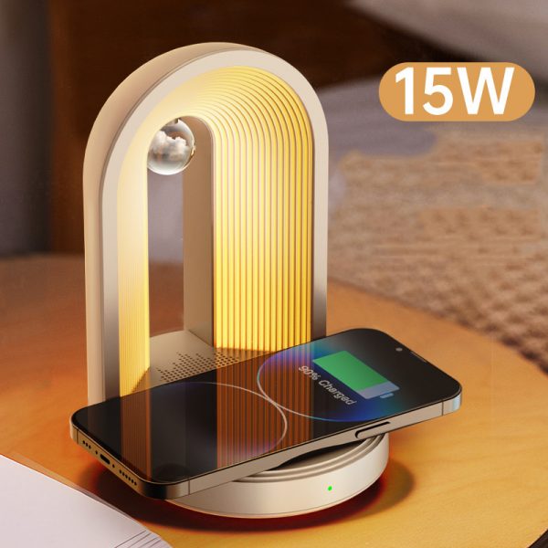 Sleep Night Light Wireless Charger Station for iPhone 15 16 with Bluetooth Speaker - Image 2