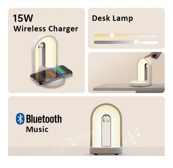 Sleep Night Light Wireless Charger Station for iPhone 15 16 with Bluetooth Speaker - Image 6