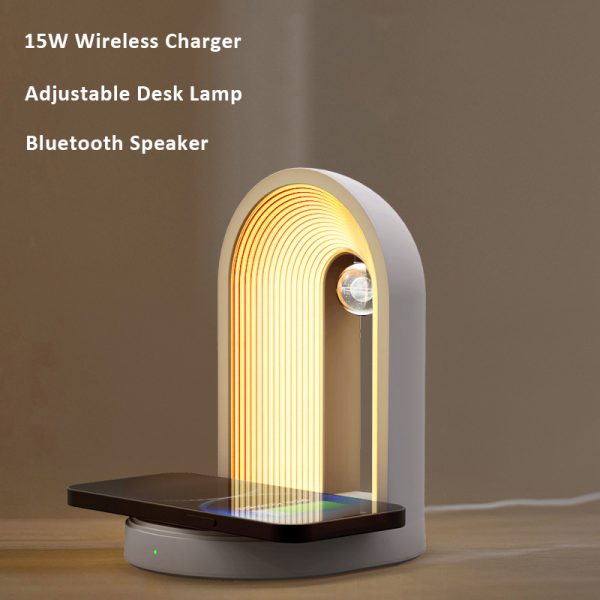 Sleep Night Light Wireless Charger Station for iPhone 15 16 with Bluetooth Speaker - Image 4
