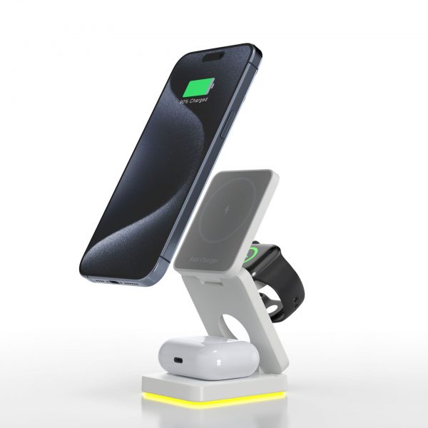 Stylish Portable 15W Foldable Wireless Charger with Light - Image 5