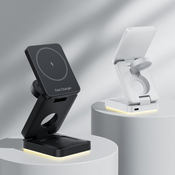 Stylish Portable 15W Foldable Wireless Charger with Light - Image 7