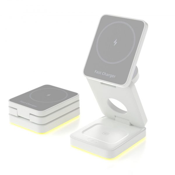 Stylish Portable 15W Foldable Wireless Charger with Light - Image 2