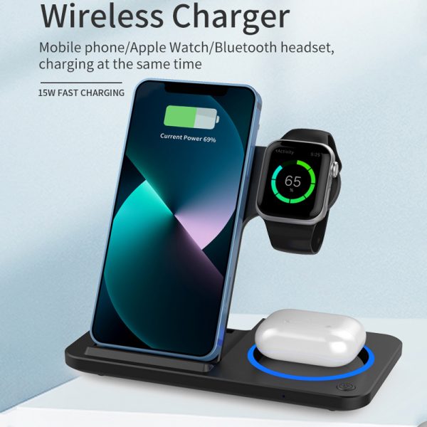 15W Dual Wireless Charging Pad for iPhone and iWatch - Image 3