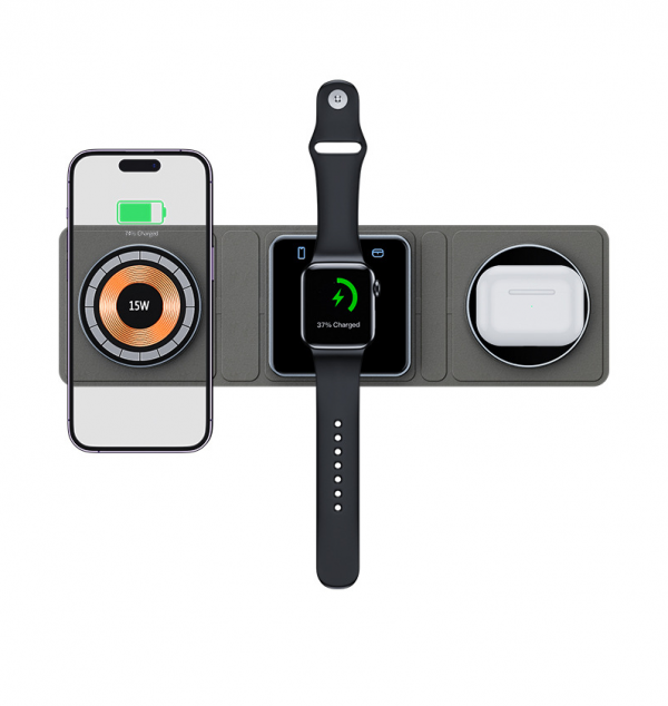 3 in 1 MagSafe Charger Pad MagNetic Foldable Wireless Charging Station - Image 2