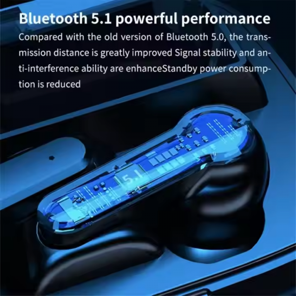 True Stereo Headphones M19 TWS Mini Wireless BT Earphone with Battery Power Charging Display - Image 2