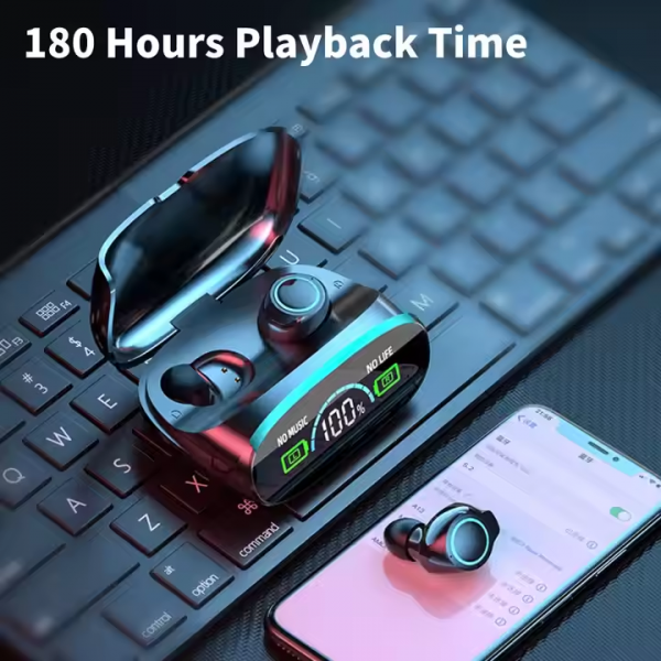 True Stereo Headphones M38 TWS Mini Wireless BT Earphone with Battery Power Charging Display - Image 3