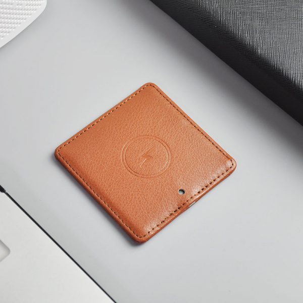 10W Leather Square Wireless Charger Pad - Image 4