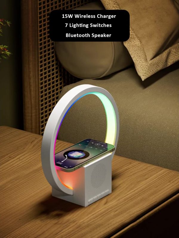 Colorful Light 15W Wireless Charger with Bluetooth Speaker - Image 3