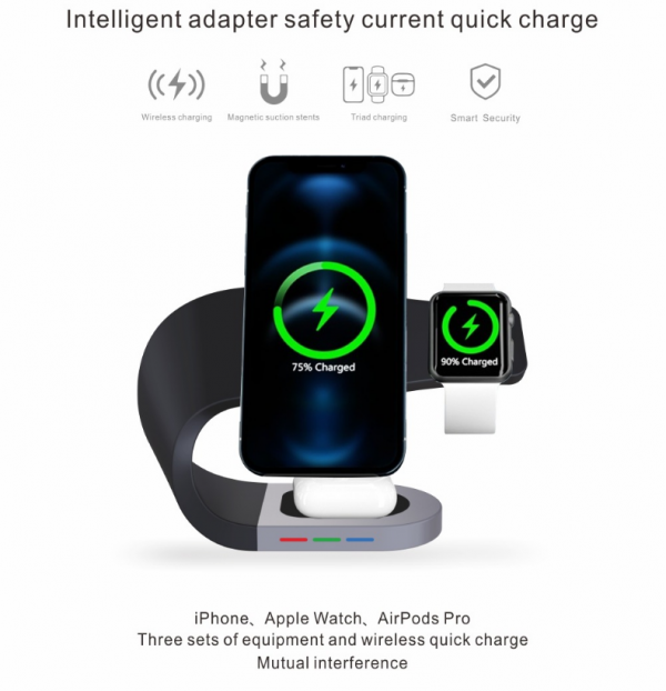 3 in 1 Charging Station for Apple iPhone 11 12 13 14 15 16 MagSafe Wireless Charger - Image 5