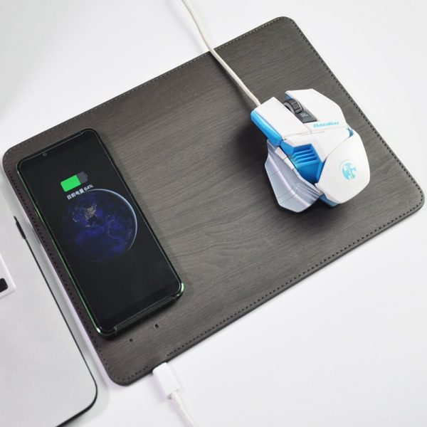 10W Wood Grain Wireless Charger Mouse Pad Qi Wireless Charging - Image 7