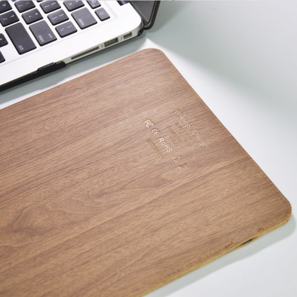 10W Wood Grain Wireless Charger Mouse Pad Qi Wireless Charging - Image 3