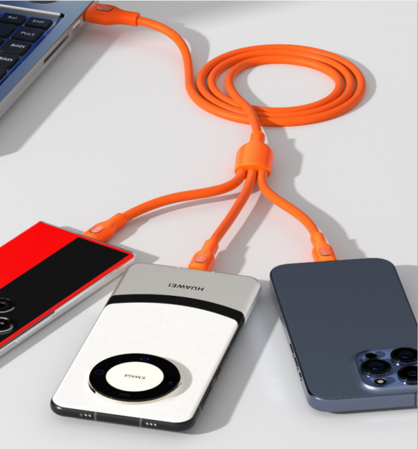 Liquid Silicone Multi USB Charger Cable Nylon 3 in 1 Universal Multiple Charging Cord - Image 6