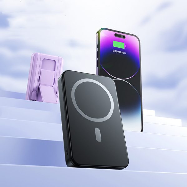 10000mAh Digital Display 15W MagSafe Wireless Charger PD 20W Power Bank with Holder - Image 8