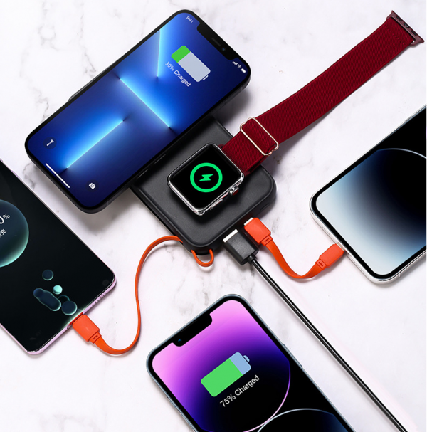 3 in 1 MagSafe Power Bank 10000mAh for Smartphone Watch AirPods 22.5W Fast Charger with Detachable Cable - Image 4