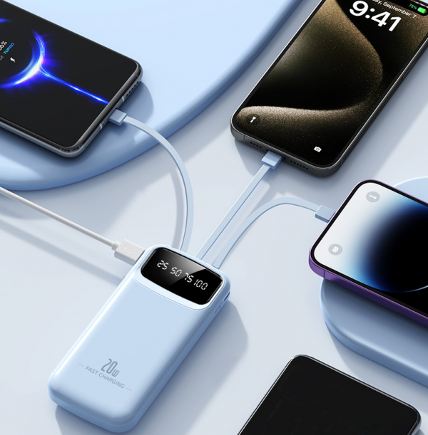 Portable Charger Power Bank 10000mAh Fast Charging Powerbank with Built-in 4-in 1 Cable - Image 5