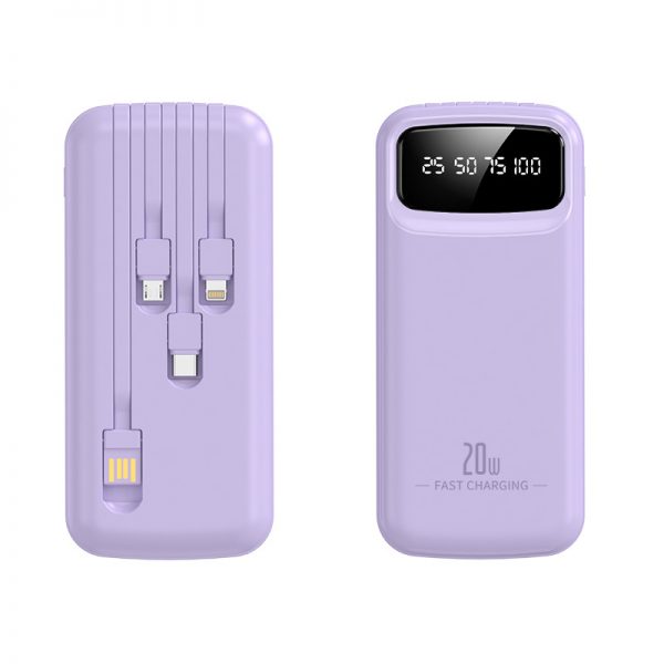 Portable Charger Power Bank 10000mAh Fast Charging Powerbank with Built-in 4-in 1 Cable - Image 4