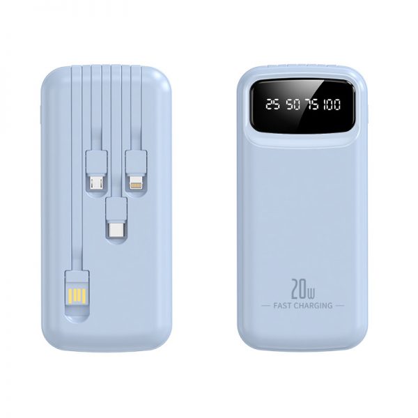 Portable Charger Power Bank 10000mAh Fast Charging Powerbank with Built-in 4-in 1 Cable - Image 3