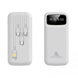 10000mAh Power Bank with built-in cable