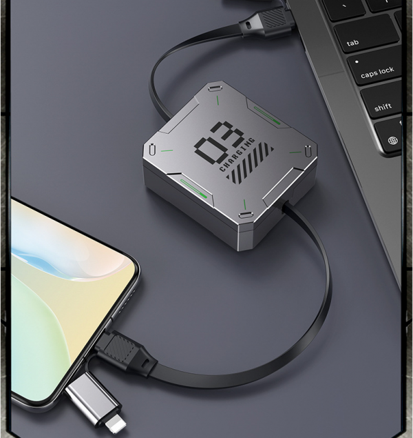 100W Mecha Super Fast Charging 2-to-2 Retractable Cable for iPhone 15 16 Huawei iPad Pro Cable - Image 4