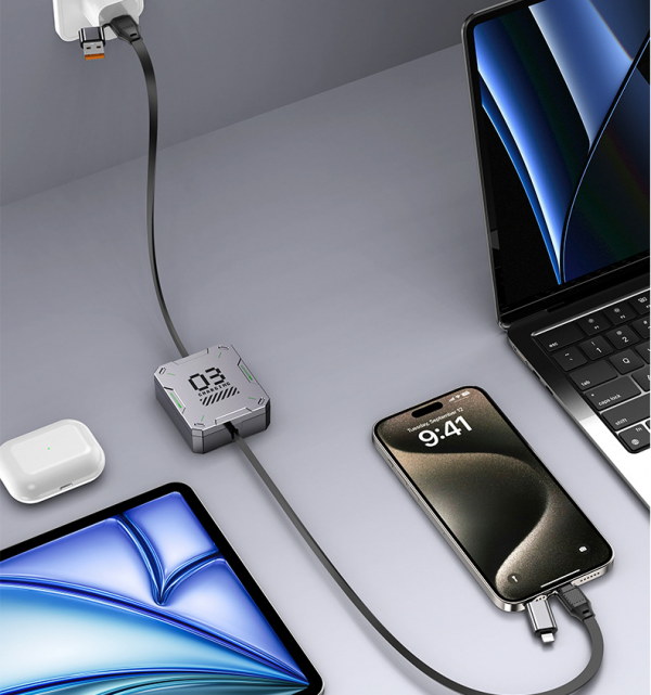 100W Mecha Super Fast Charging 2-to-2 Retractable Cable for iPhone 15 16 Huawei iPad Pro Cable - Image 5