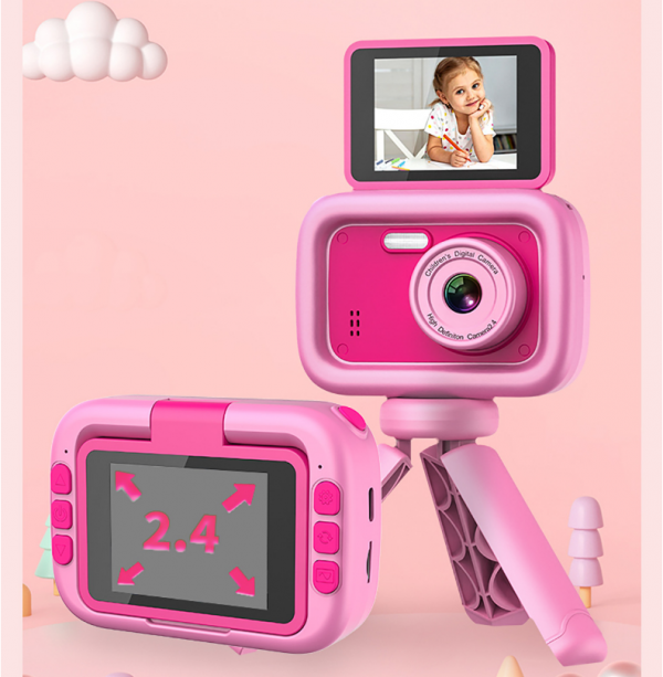 180° Flip Screen Fill Light Children's Camera 48 Megapixels 2.4inch IPS Big Screen HD Video Camera - Image 4