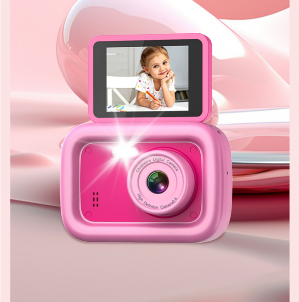180° Flip Screen Fill Light Children's Camera 48 Megapixels 2.4inch IPS Big Screen HD Video Camera - Image 3