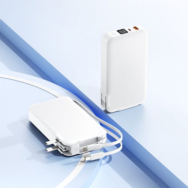 10000mAh Power Bank AC Plug Built-in Type-C + Lightning Cable PD 22.5W Fast Charging with Digital Display - Image 7