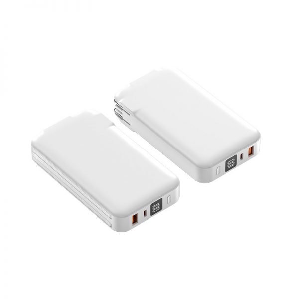 AC Plug 10000mAh Power Bank Built-in Cable