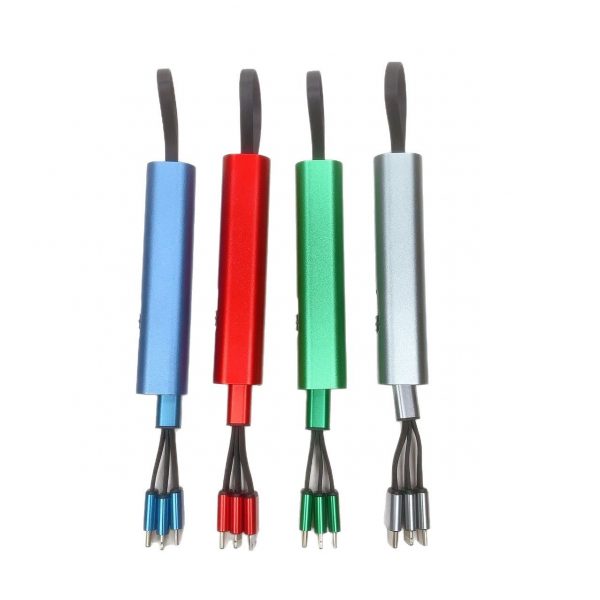 Aluminium Alloy 3 in 1 Charging Cable 30cm Portable Retractable Storage for IOS Android iPhone Samsung Huawei - Image 5