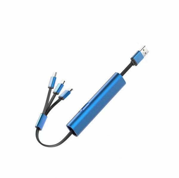 Aluminium Alloy 3 in 1 Charging Cable 30cm Portable Retractable Storage for IOS Android iPhone Samsung Huawei - Image 4