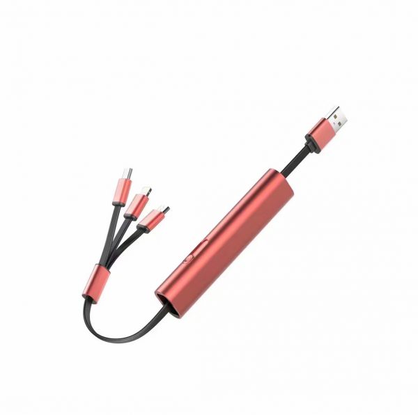 Aluminium Alloy 3 in 1 Charging Cable 30cm Portable Retractable Storage for IOS Android iPhone Samsung Huawei - Image 3