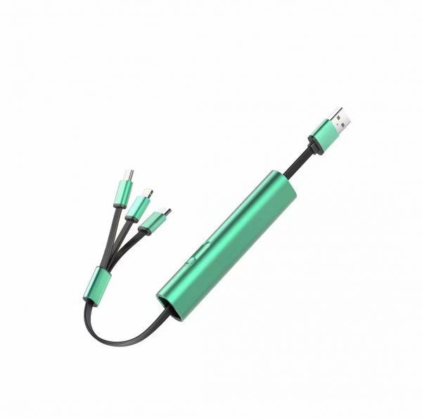 Aluminium Alloy 3 in 1 Charging Cable 30cm Portable Retractable Storage for IOS Android iPhone Samsung Huawei - Image 2
