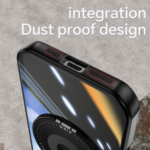 Integration Dust Proof Tempered Glass Lens AirTag 360° Rotation Phone Case for iPhone 12 13 14 15 16 17 Pro Max - Image 3