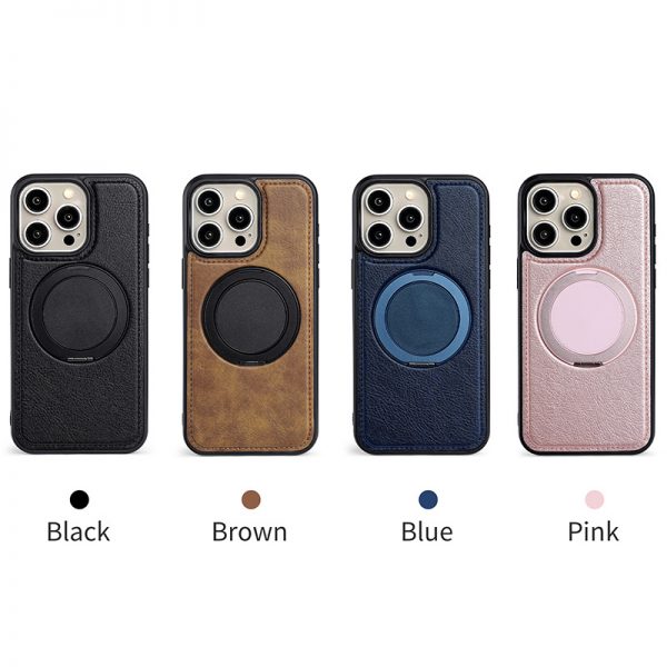 iPhone 16 Magnetic Suction Case 360° Rotation Stand Leather Mobile Phone Case for iPhone 11 12 13 14 15 - Image 5