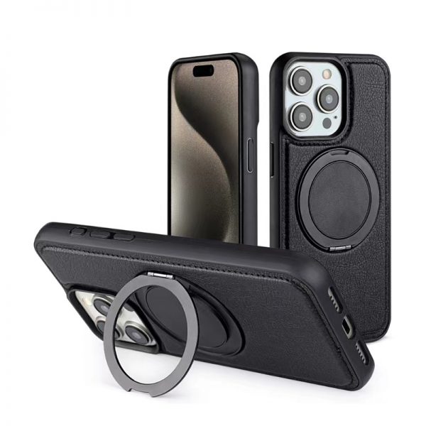iPhone 16 Magnetic Suction Case 360° Rotation Stand Leather Mobile Phone Case for iPhone 11 12 13 14 15 - Image 2