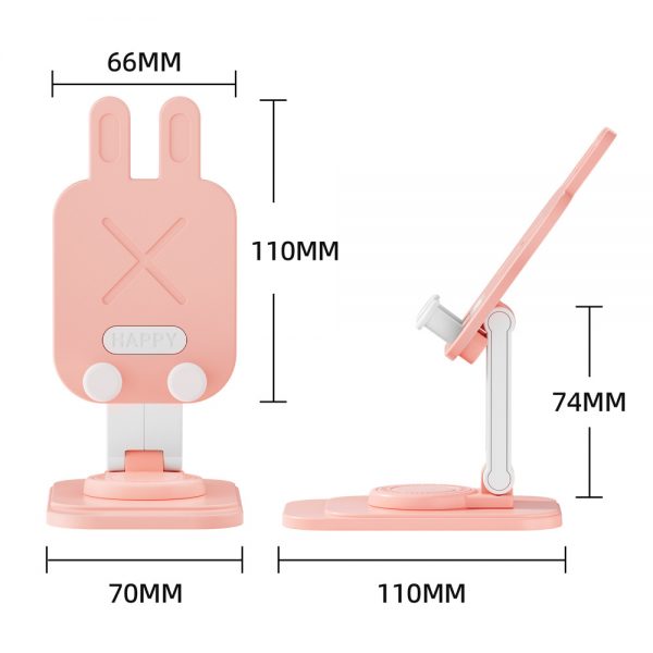 Cartoon Rabbit Foldable 360° Rotation Desktop Lazy Mobile Phone Stand Holder Bracket for Tablets - Image 6