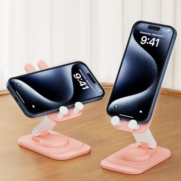 Cartoon Rabbit Foldable 360° Rotation Desktop Lazy Mobile Phone Stand Holder Bracket for Tablets - Image 3