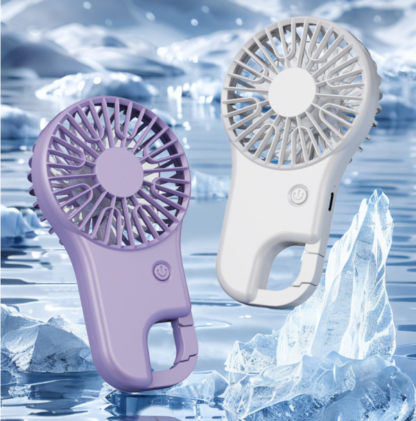 Mini Portable Carabiner Fan Outdoor Backpack Hook USB Charging Handheld Small Fan - Image 4