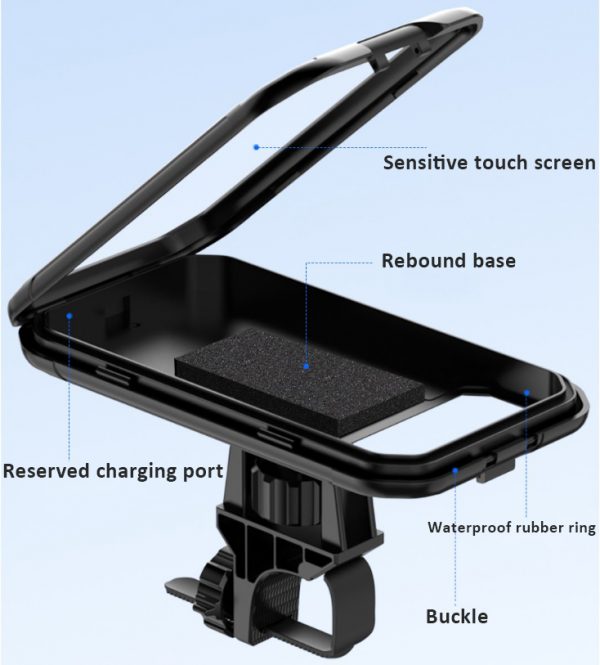 IP68 Waterproof Outdoor Bike Electric Vehicles Motorcycle Mobile Phone Holder Touchable Rotating Navigation Case Cover - Image 5