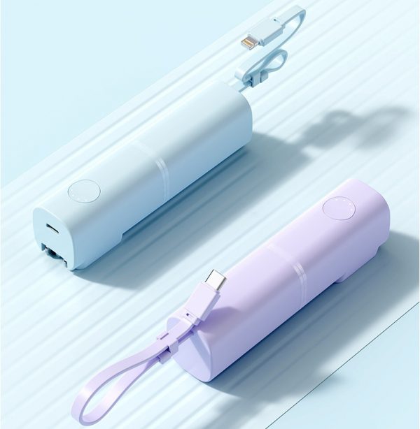 Portable Mini Capsule 5000mAh Power Bank with Cable PD 22.5W LED Indicator Fast Charger - Image 6