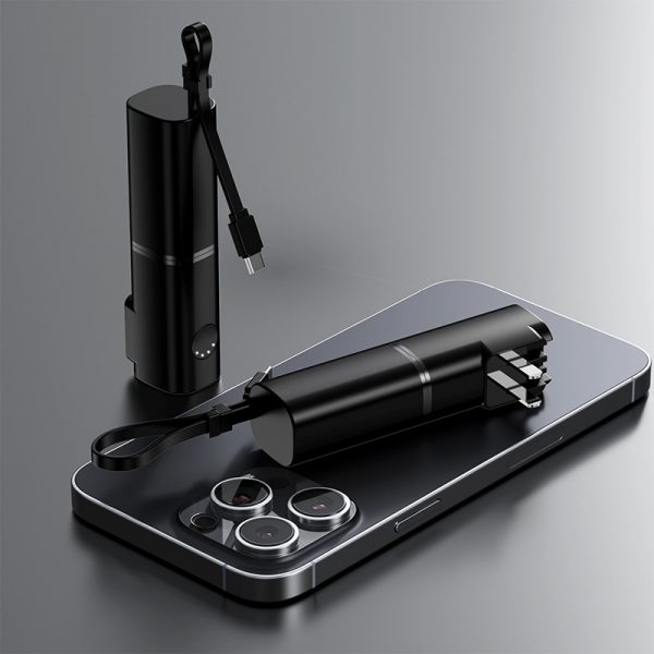 Portable Mini Capsule 5000mAh Power Bank with Cable PD 22.5W LED Indicator Fast Charger - Image 4