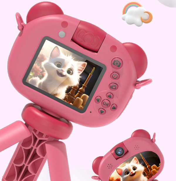 Model: D1 Color: Pink, Blue, Green Size: 96*22*68mm Screen: 2.4inch IPS Pixel: 48 Megapixels Lenses: F/2.8 F=1.8mm Zoom: Four Times Working Time: About 70 Minutes(When Video) Expanded Memory: 128G(Max) Support Language: English, Russian, Japanese, French, Spanish and other 12 different languages - Image 4