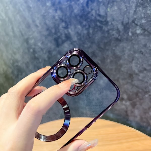 Simple Electroplated MagSafe Case with Tempered Glass Lenses for iPhone 11 12 13 14 15 16 16E Cover - Image 4