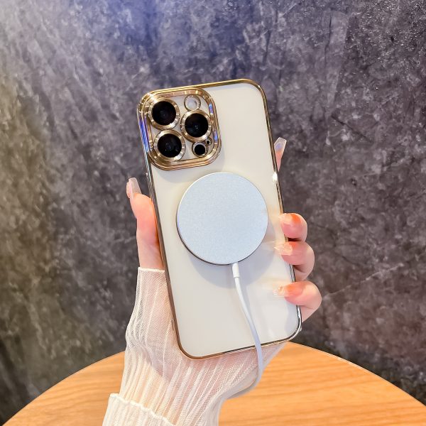 Simple Electroplated MagSafe Case with Tempered Glass Lenses for iPhone 11 12 13 14 15 16 16E Cover - Image 5
