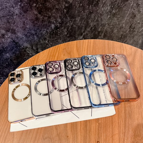 Simple Electroplated MagSafe Case with Tempered Glass Lenses for iPhone 11 12 13 14 15 16 16E Cover - Image 6