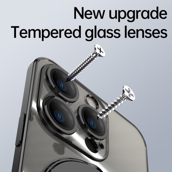 MagSafe Fulcrum Case for iPhone 12 13 14 15 16 Electroplated Sofe Silicone Tempered Glass Lenses Dust Proof Net Case - Image 5