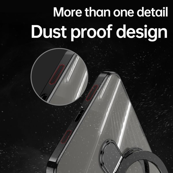 MagSafe Fulcrum Case for iPhone 12 13 14 15 16 Electroplated Sofe Silicone Tempered Glass Lenses Dust Proof Net Case - Image 4