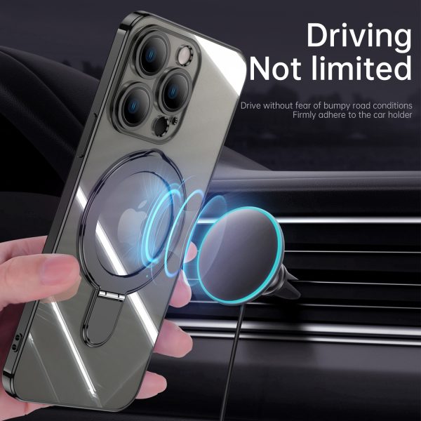 MagSafe Fulcrum Case for iPhone 12 13 14 15 16 Electroplated Sofe Silicone Tempered Glass Lenses Dust Proof Net Case - Image 3