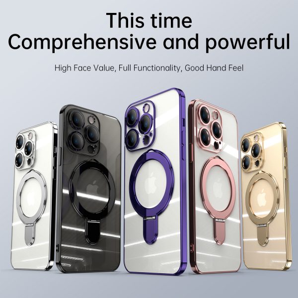 MagSafe Fulcrum Case for iPhone 12 13 14 15 16 Electroplated Sofe Silicone Tempered Glass Lenses Dust Proof Net Case - Image 6