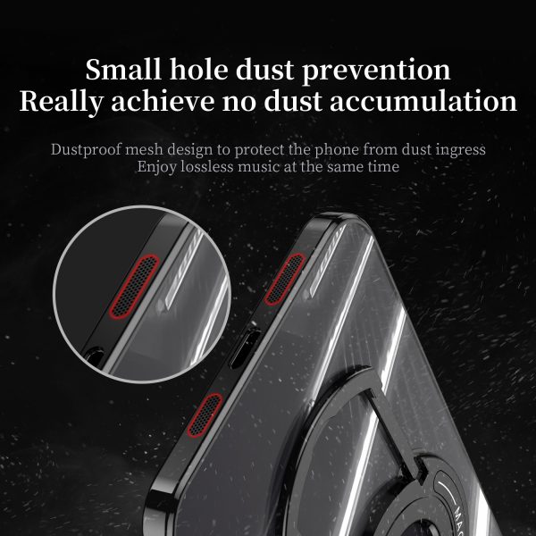 U Shape Holder Eletroplated MagSafe Case for iPhone 11 Pro Max with Dust Proof Net Tempered Glass Lenses - Image 4